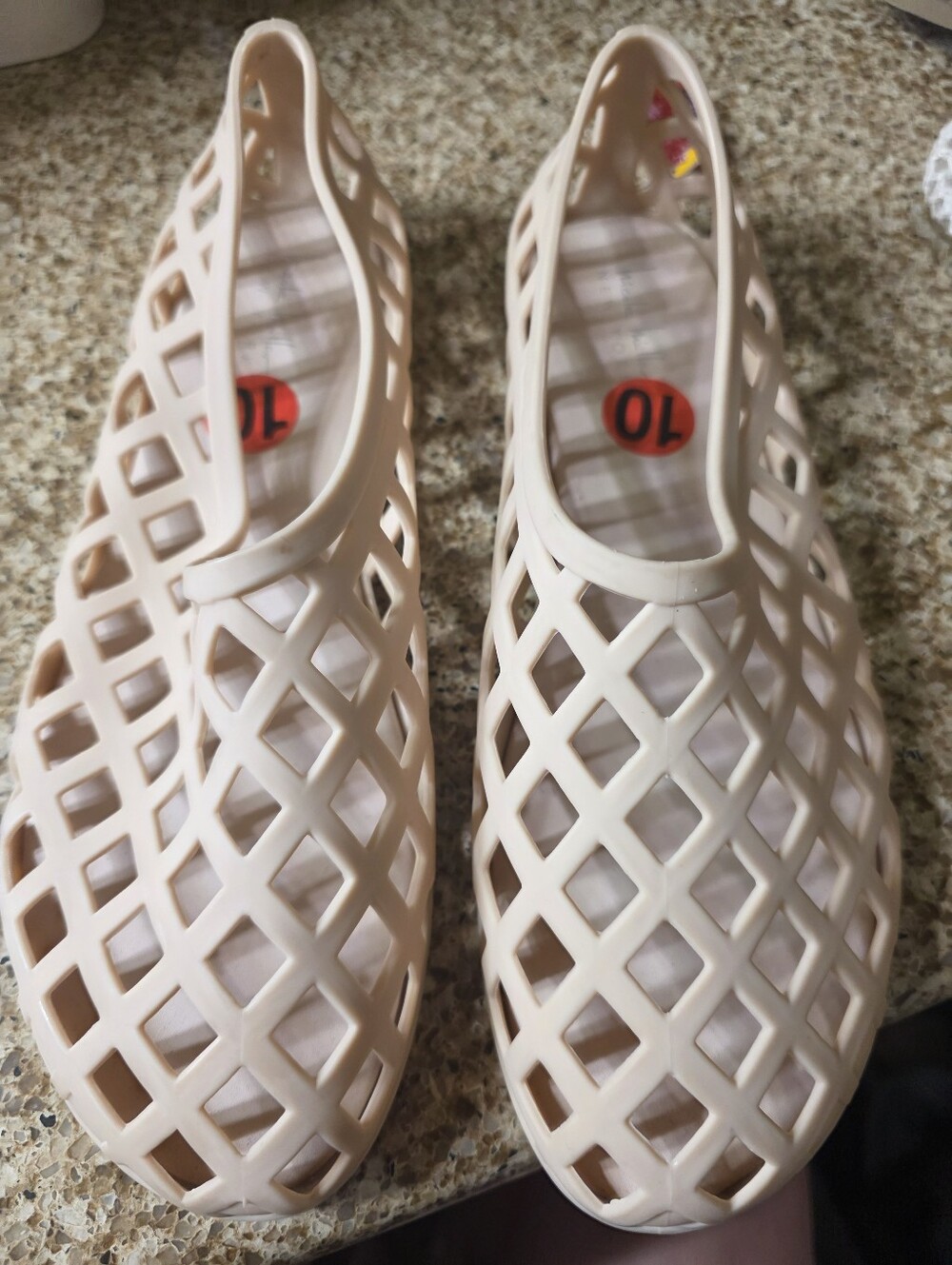 Women’s Cream Lattice Slip-On Mules